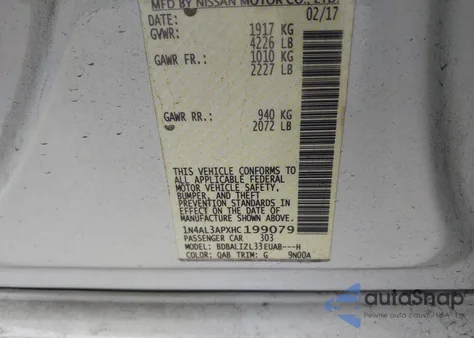 2017 Nissan Altima 2.5 Sv из США, поврежденный, VIN 1N4AL3APXHC199079